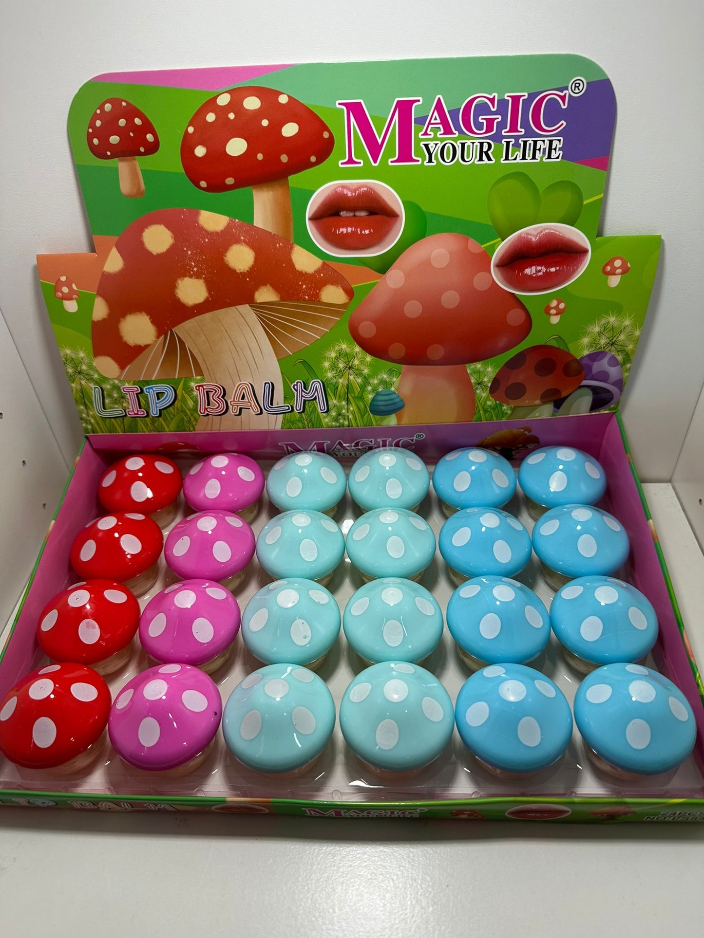 Magic Your Live 24 Pack Gloss Lipstick Mushroom Shaped Adorable Glossy- Makeup Collection - Lipgloss Cosmetic