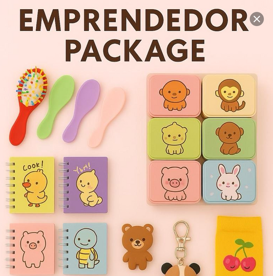 EMPRENDEDOR [LIVE ONLY] Mixed Wholesale 7dz Package - 7 Dozens Includes 1 Dozen Keychains, 1 Dozen Socks, 1 Dozen Hair Brush OR Bows, 1 Dozen Notebooks & 3 RANDOM Fashion Accessories DIY